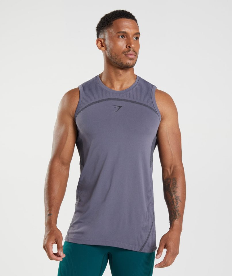 Men\'s Gymshark 315 Seamless Tanks Purple | NZ 0BLGHU